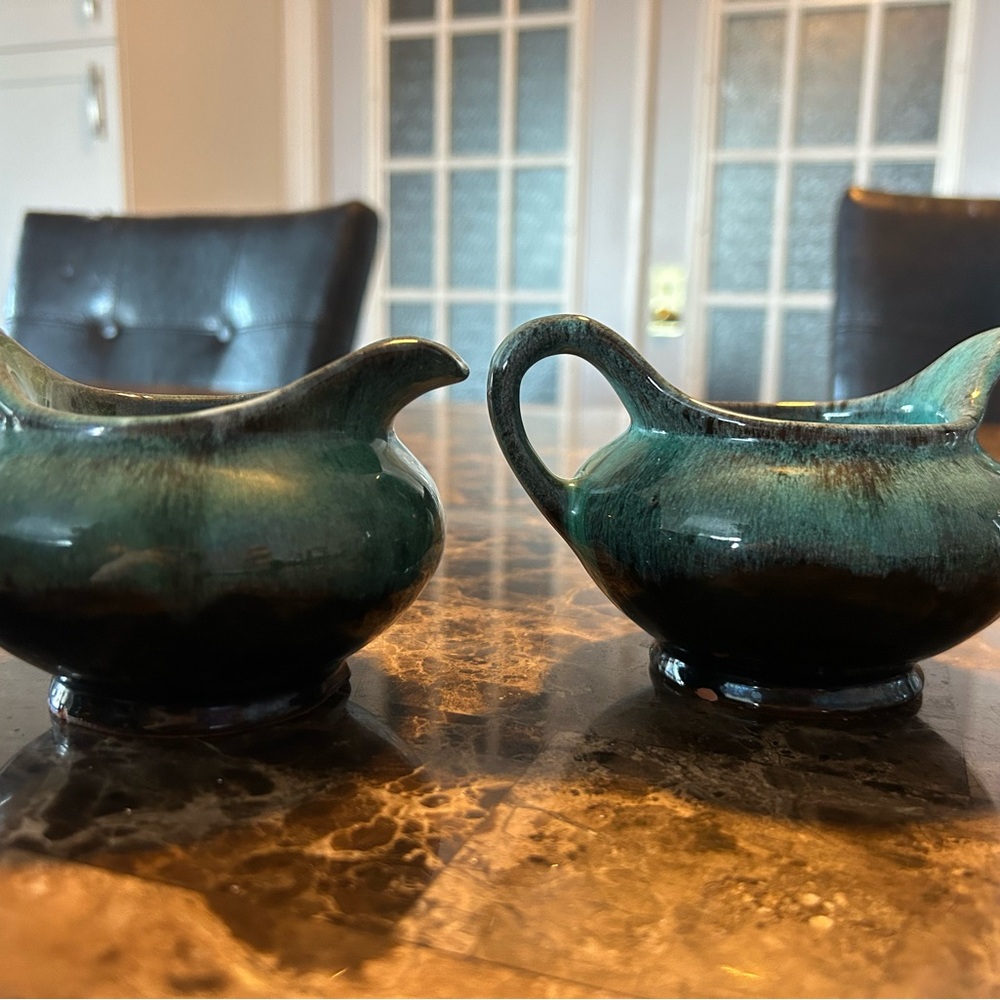 Blue Mountain Pottery Cream and Sugar Set